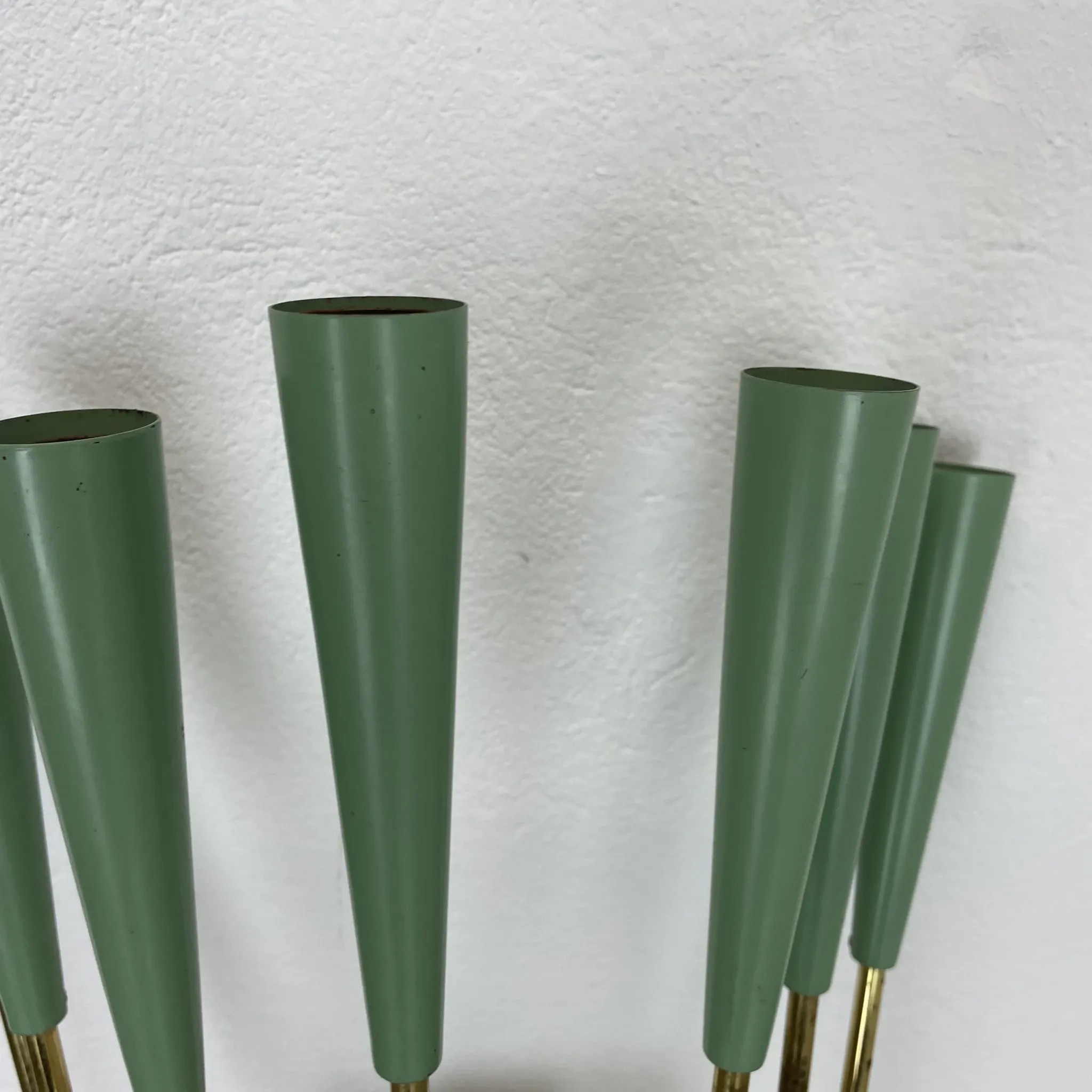 Large brass wall light in stilnovo style, 54 cm, italy, 1950s