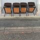 Set of 4 vintage chairs brown fabric