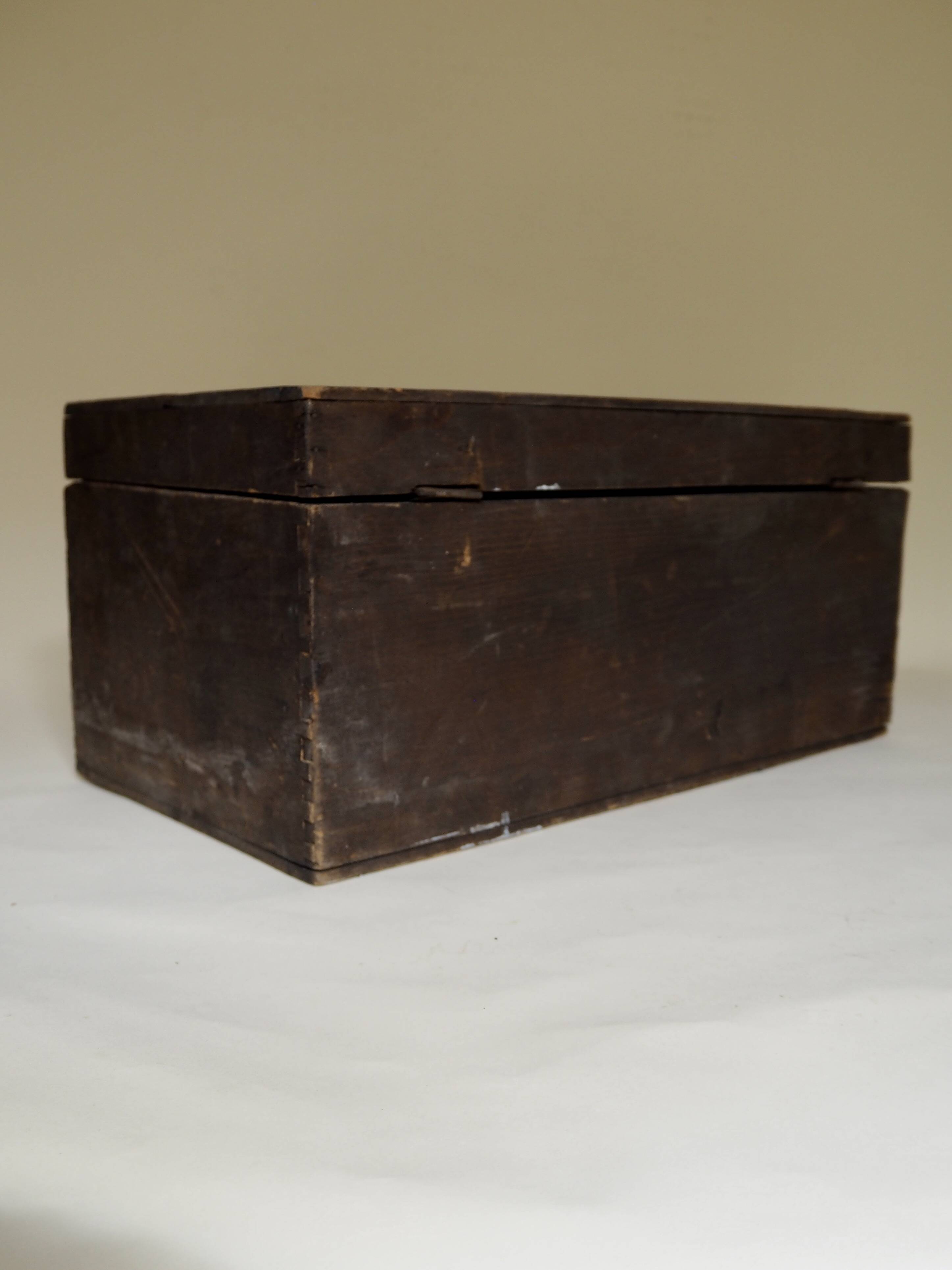 Old wooden workshop box from 1950