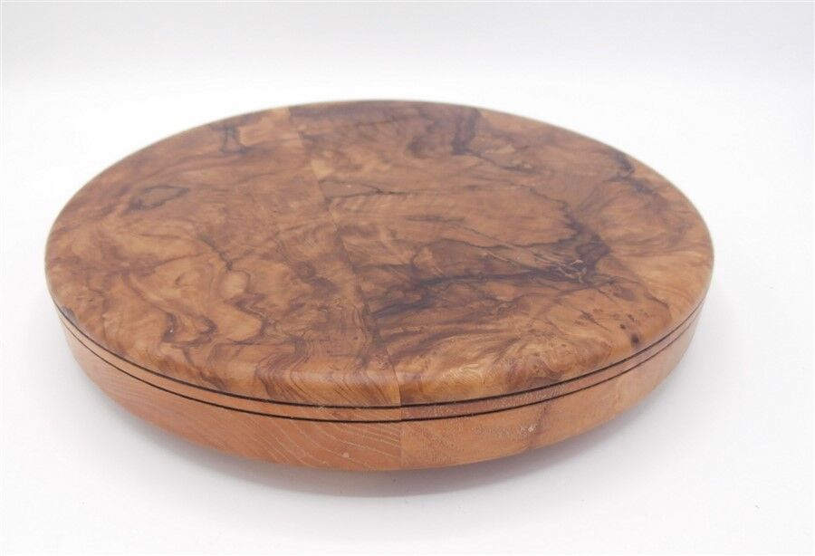 Under wooden dish