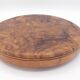 Under wooden dish