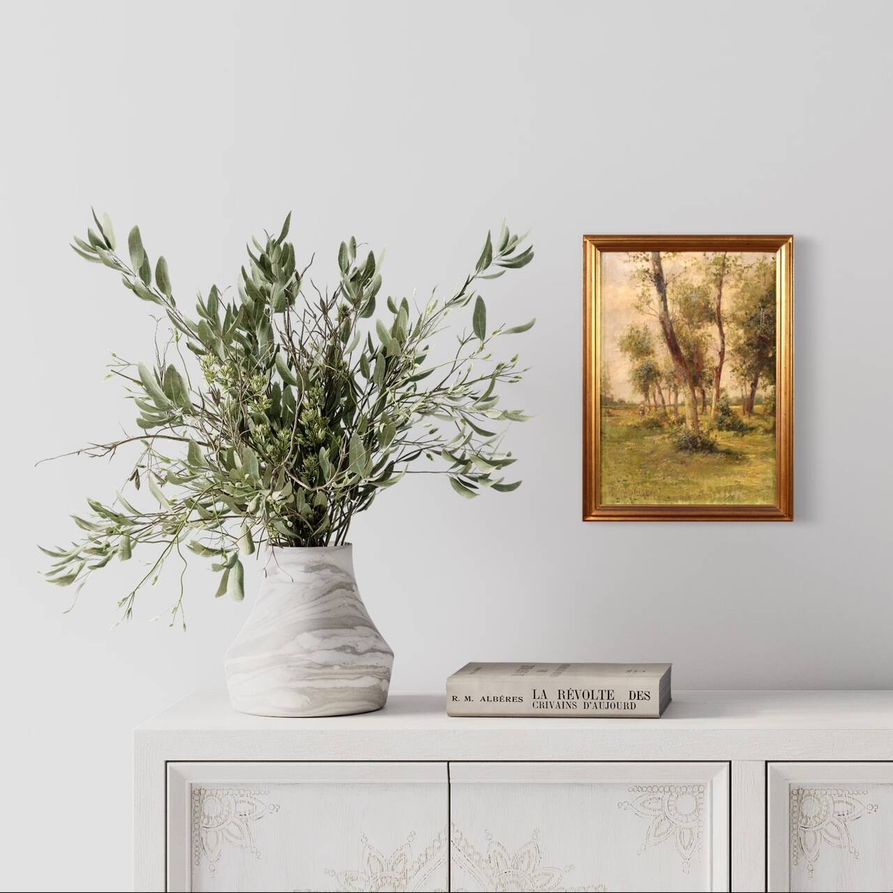 Painting landscape signed by M. Gheduzzi from the 40s