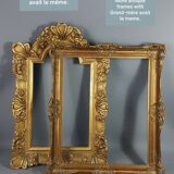 Old frame around 1850 wood - stucco, beaded interior edges, 52x48 hardwood 38x32 cm SB