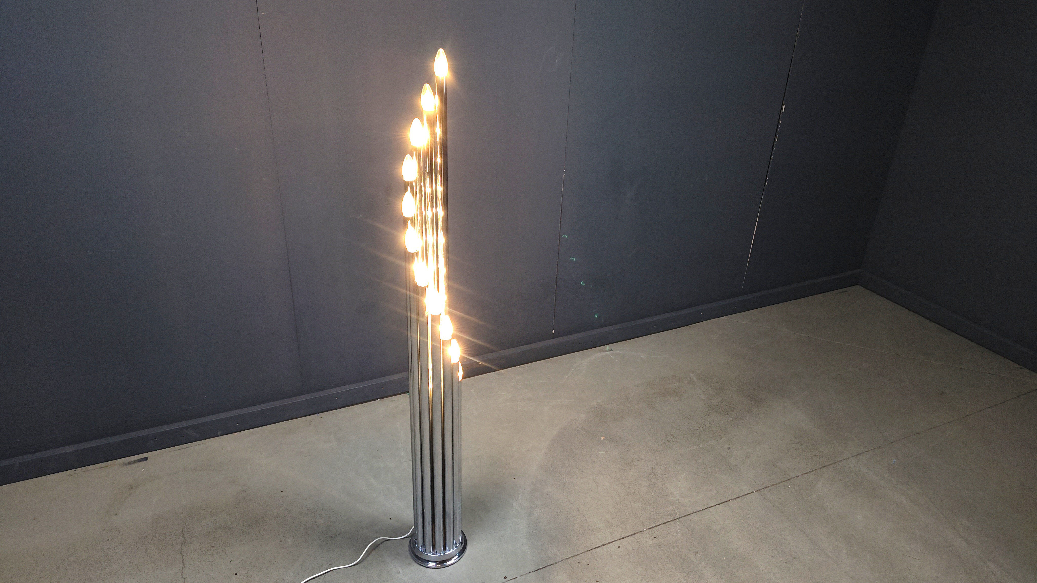 Vintage Italian chrome floor lamp, 1970s