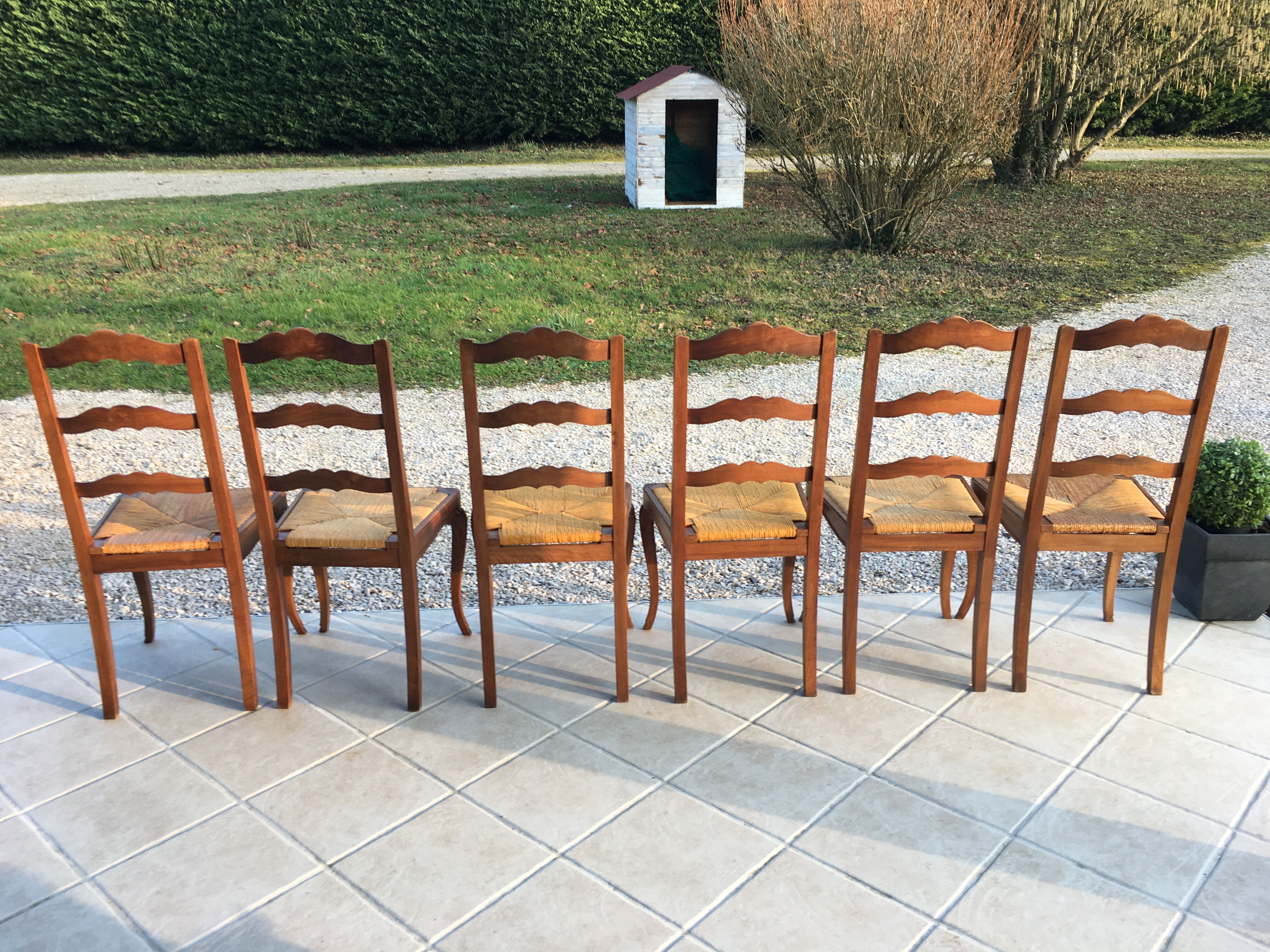 Suite of 6 Louis XV-style mulched chairs