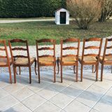 Suite of 6 Louis XV-style mulched chairs