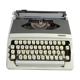 Former HJapy white metal writing machine - grey - vintage black malle