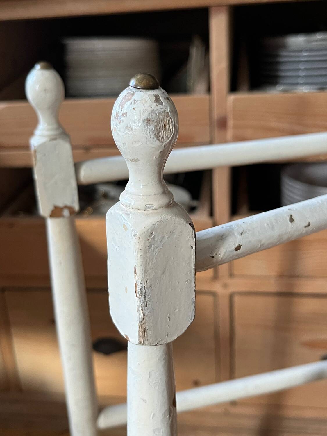 Old wooden towel rack