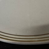 Lanternier & Co Limoges - Art-Deco Round Dish with Gold Trim, Diameter 33 cm