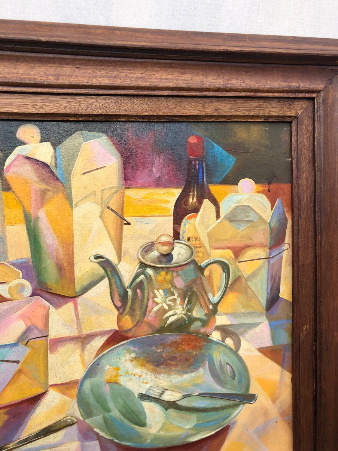 Tableau école cubiste vintage nature morte collection