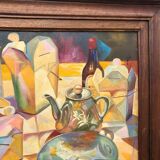 Vintage cubist school painting still life collection