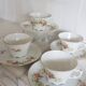 Tea service 4 cups of fine porcelain