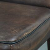 Great set of 8 stylish vintage sheepskin dining chairs with character