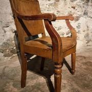 Antique French barber's chair, early 1900s