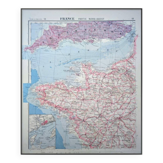 Imprimée en 1900, le nord-ouest de la France.