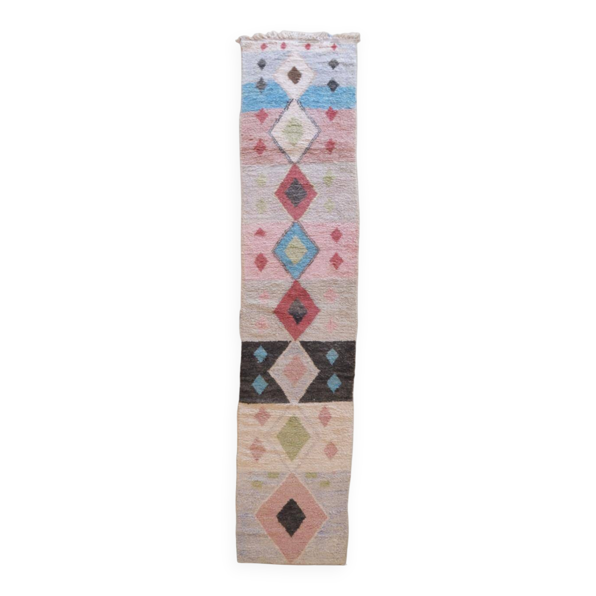 Long pastel runner rug - 492 x 88 cm