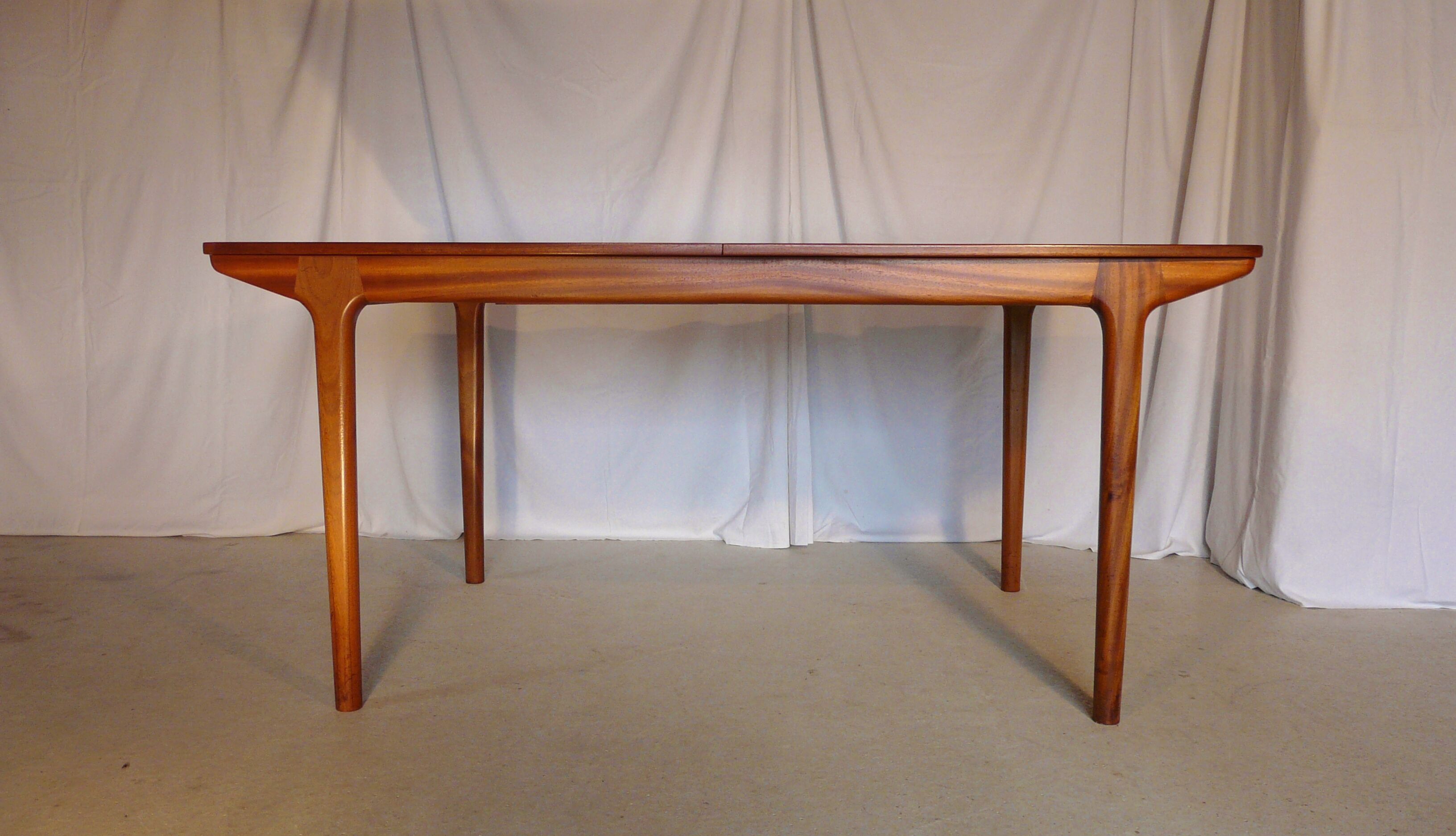 Extendable table set and six Scandinavian Teak Mc Intosh chairs