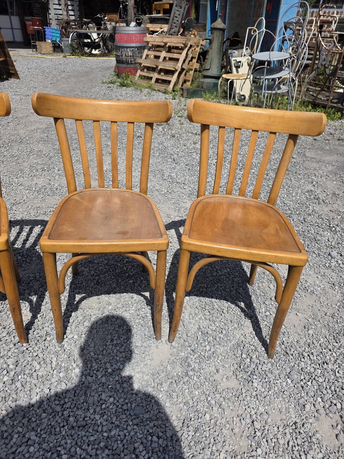 6 Luterma curved wooden bistro chairs