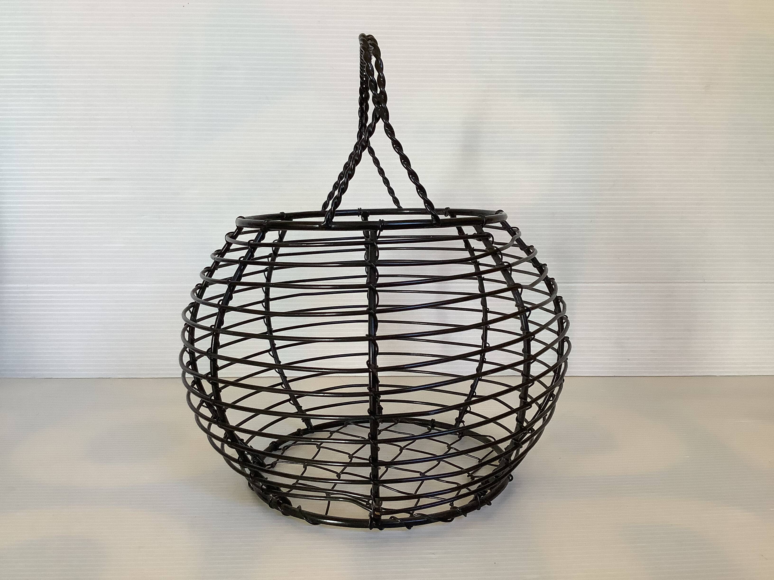 Black metal egg basket