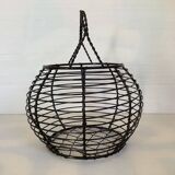Black metal egg basket