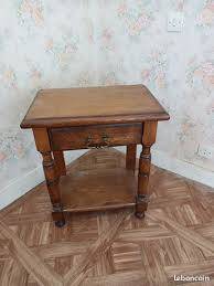 Solid oak bedside table