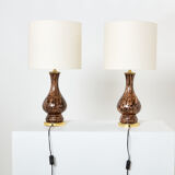 Pair of glass lamps Murano by Vincenzo Nason 1960