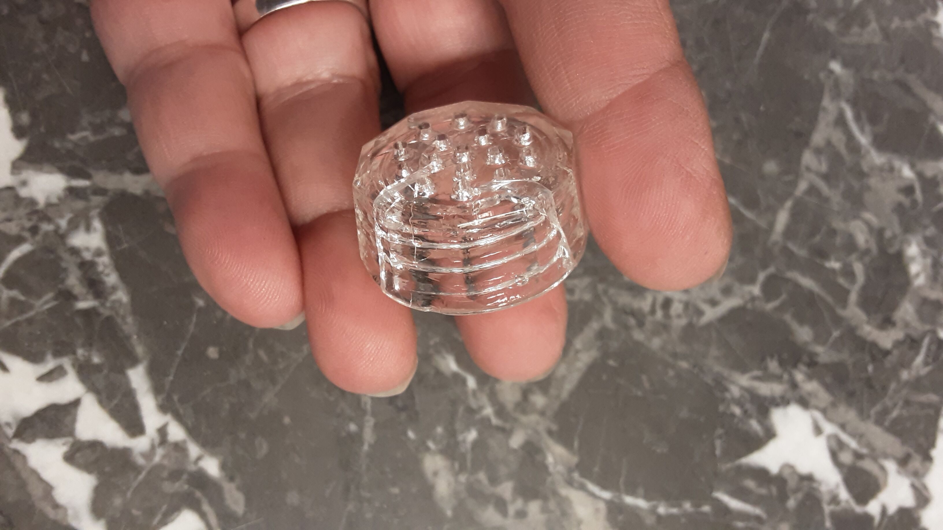 Cut crystal pepper salt shaker - vintage