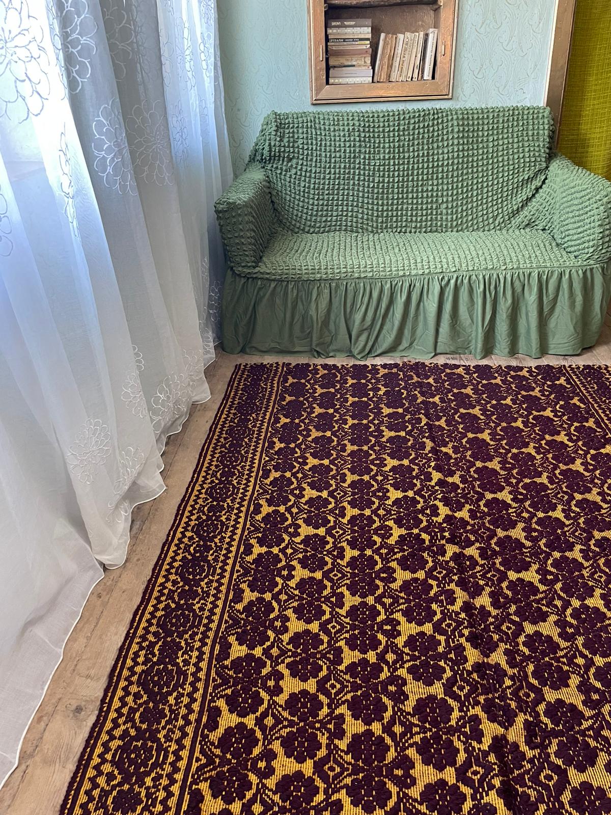 Tapis brun tissé à la main Teppich Roumanie 204x146cm
