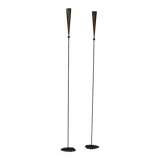 Brutalist Copper and Brass Candle Holders by Pieter Spruyt 1980s