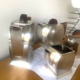 Art Deco tea coffee service 1930s hammered silver metal wood Antique Ant