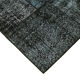 Hand-knotted oriental overdyed 171 cm x 240 cm black patchwork carpet