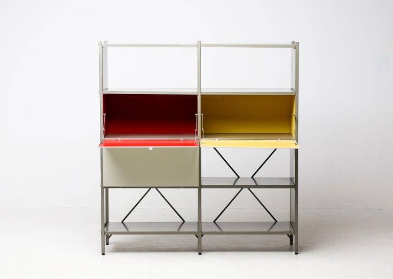 Wim Rietveld Model 663-2 Modular Metal Storage Cabinet for Gispen, 1954