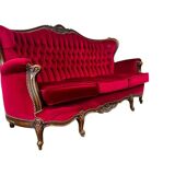 Vintage fuchsia baroque canapé / three-seater / sofa