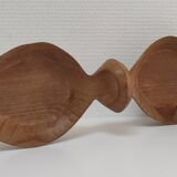 Vintage sculptural wooden pocket tray