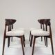 Dining room chairs set of 4 Scandinavian design beige white