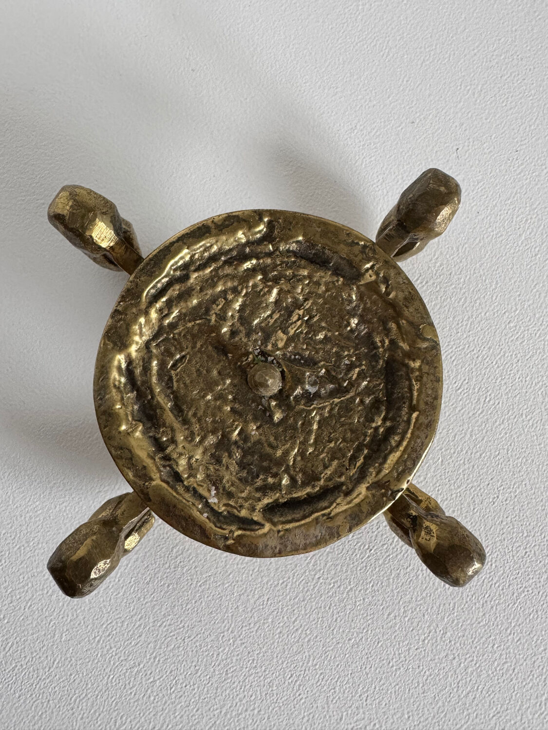 Vintage Brutalist Bronze Candle Holder