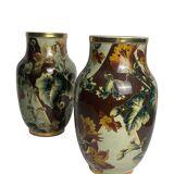 Art Deco, pair of Lunéville earthenware vases circa 1930