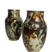 Art Deco, pair of Lunéville earthenware vases circa 1930