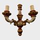 Paire d'appliques Louis XV en bois sculpté et polychrome – XIXe