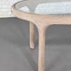 Oval table in marquetry of rattan and glass Vivai del Sud