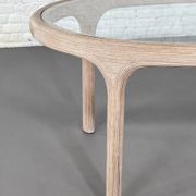 Oval table in marquetry of rattan and glass Vivai del Sud