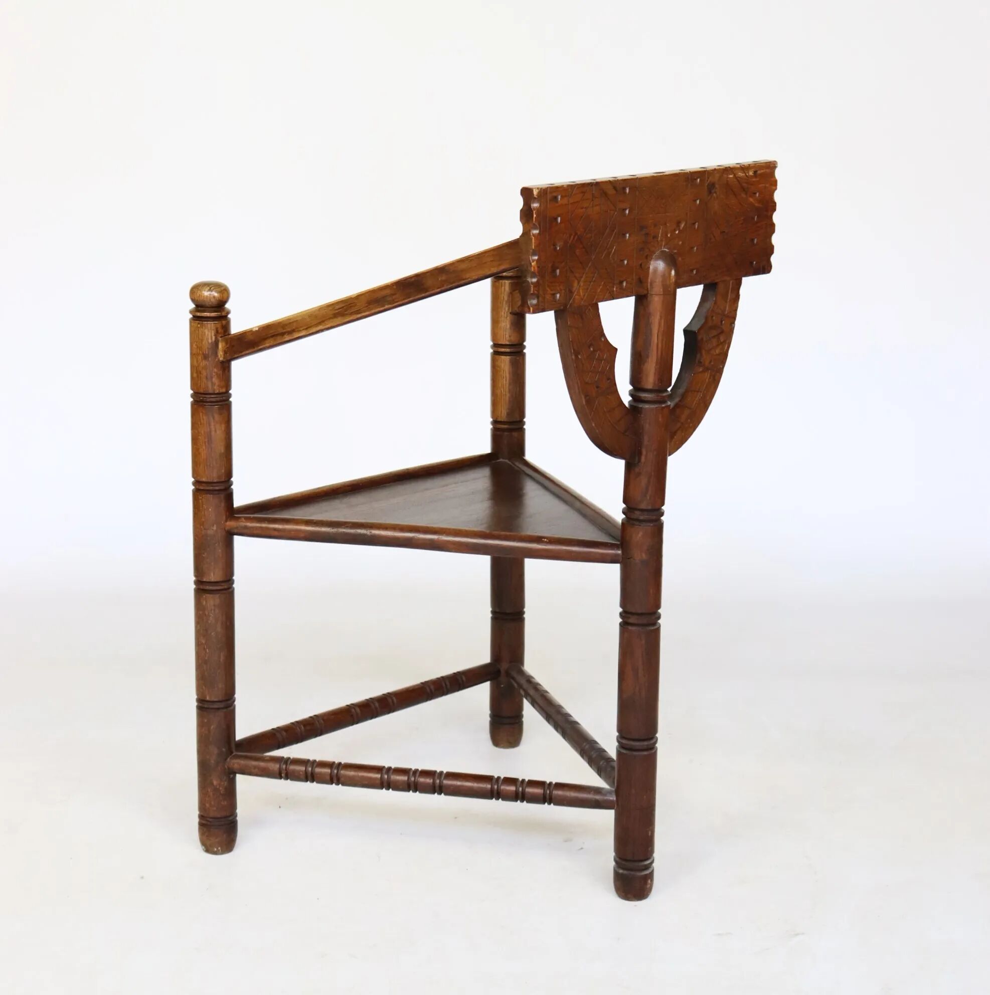 Traditional Swedish carved chair "Monkstol"