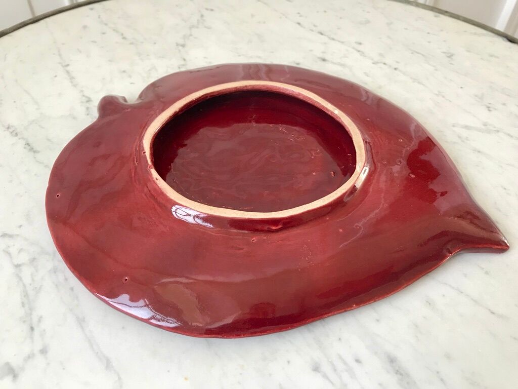 Ceramic sheet triflies burgundy 60s