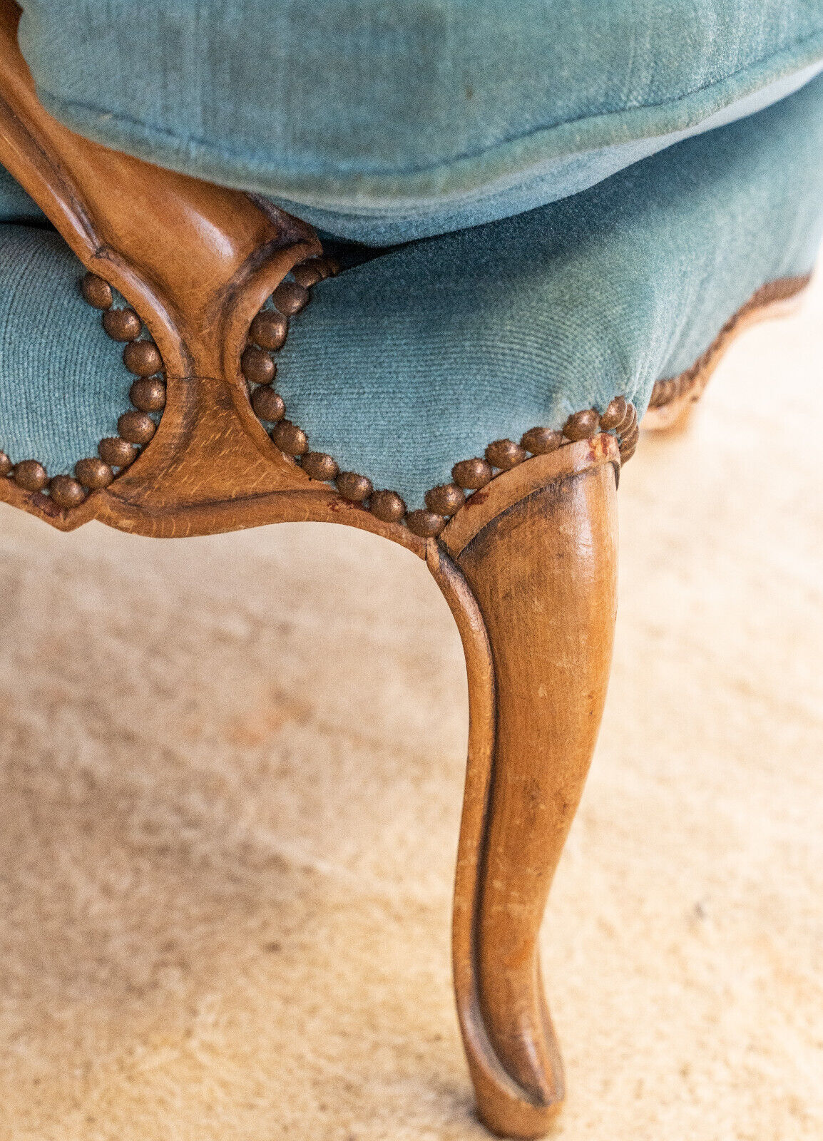 Pair of Louis XV style convertible armchairs Light wood 1900
