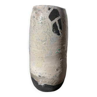 Raku vase / signed ceramic / handmade pottery