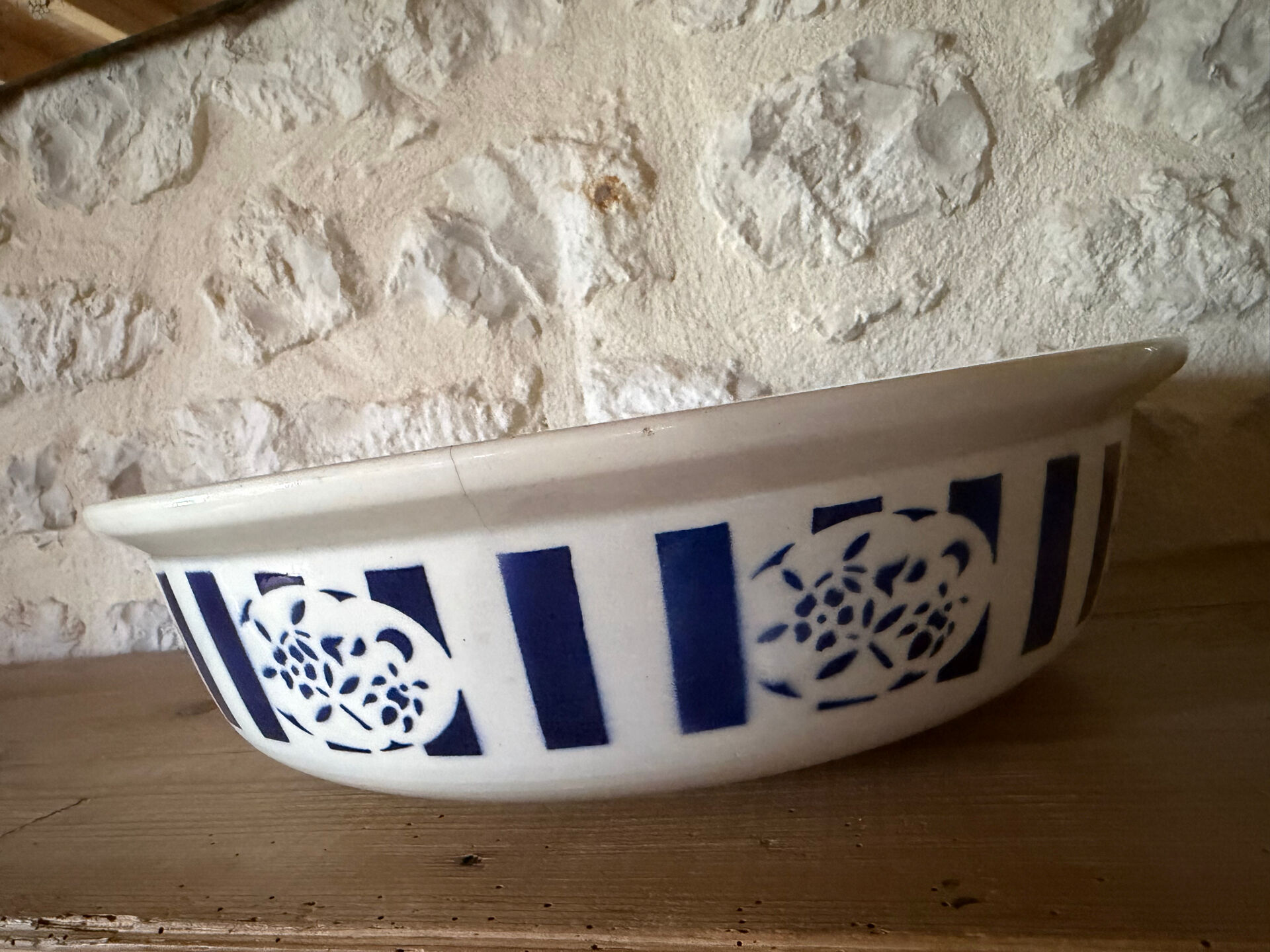 Large earthenware salad bowl