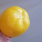 Vintage yellow apple-shaped plastic ice cube tray