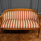Blond mahogany sofa XXth décor gooseneck with butts