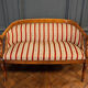 Blond mahogany sofa XXth décor gooseneck with butts