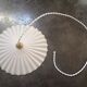 Suspension ancienne abat jour opaline blanche dentelée/ondulée Art déco 1930 TBE Ø 26 cm